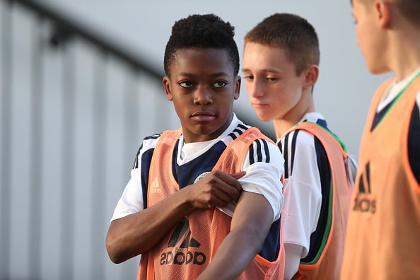 Celtic's Armstrong Okoflex and Karamoko Dembele train with first-team
