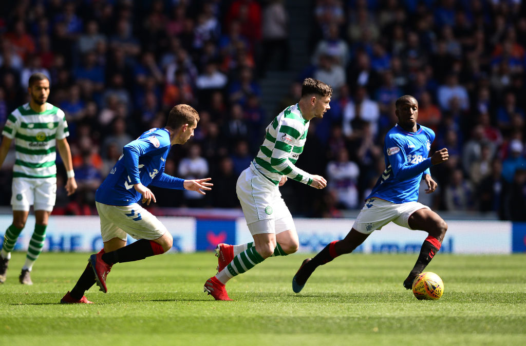 Oliver Burke gets hounded by some Celtic fans after Rangers display