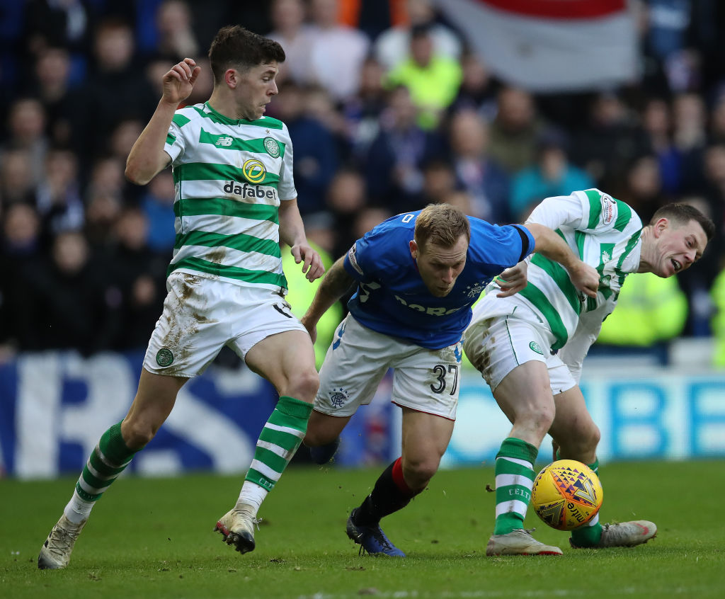 Ryan Christie and Callum McGregor in action for Celtic