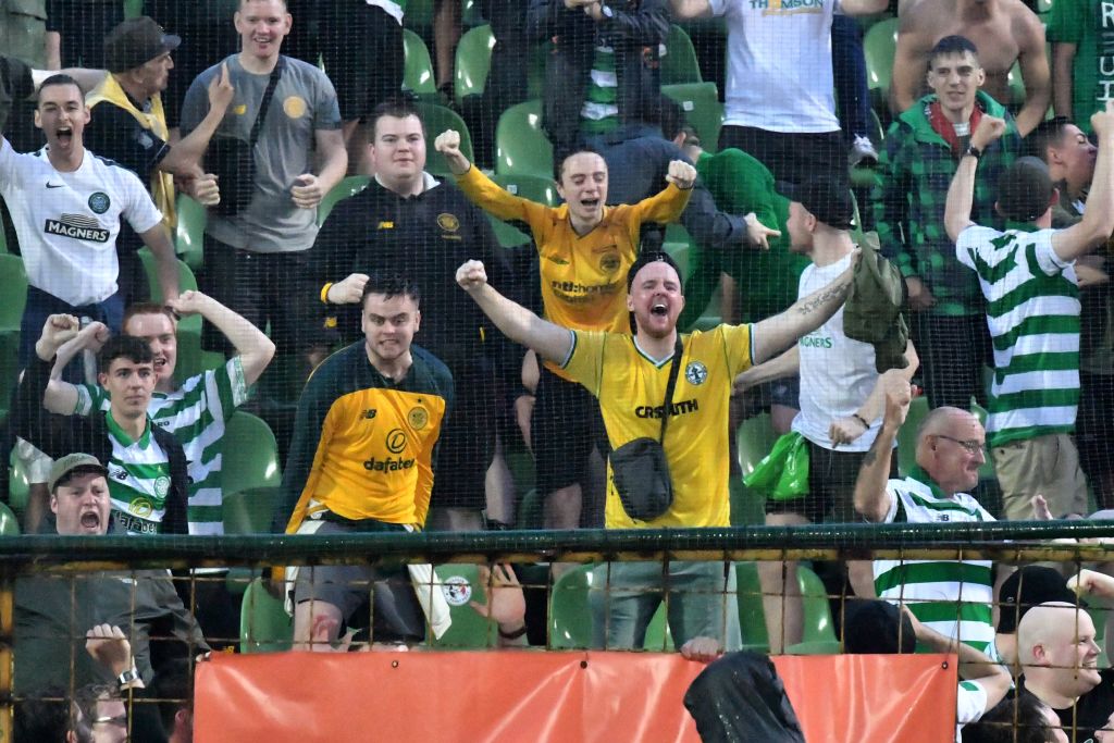Celtic fans cheer on Neil Lennon's side
