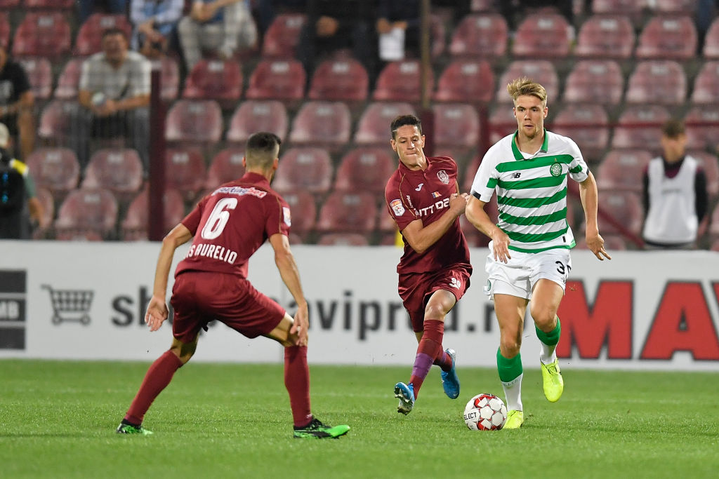 Kristoffer Ajer in action for Celtic