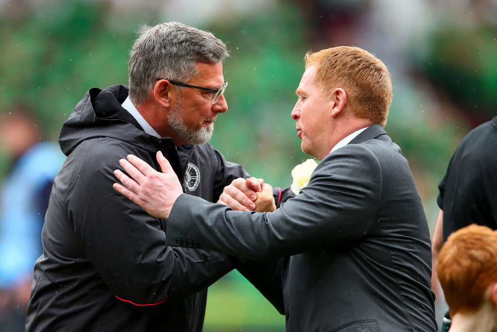 Craig Levein and Celtic manager Neil Lennon