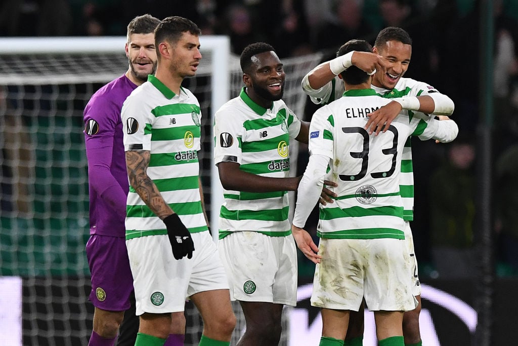 Celtic celebrate a Europa League win