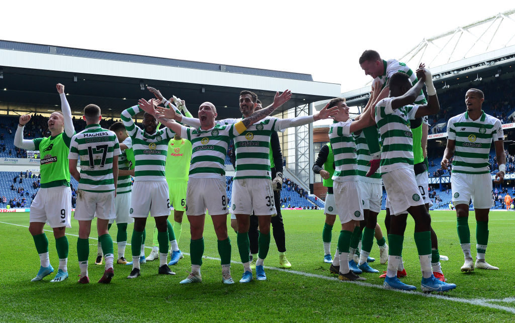Celtic celebrate v Rangers