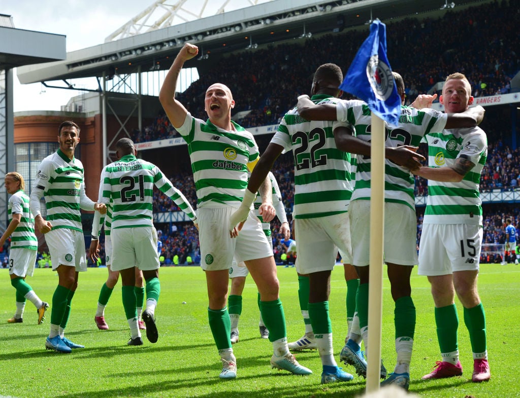 Celtic celebrate v Rangers
