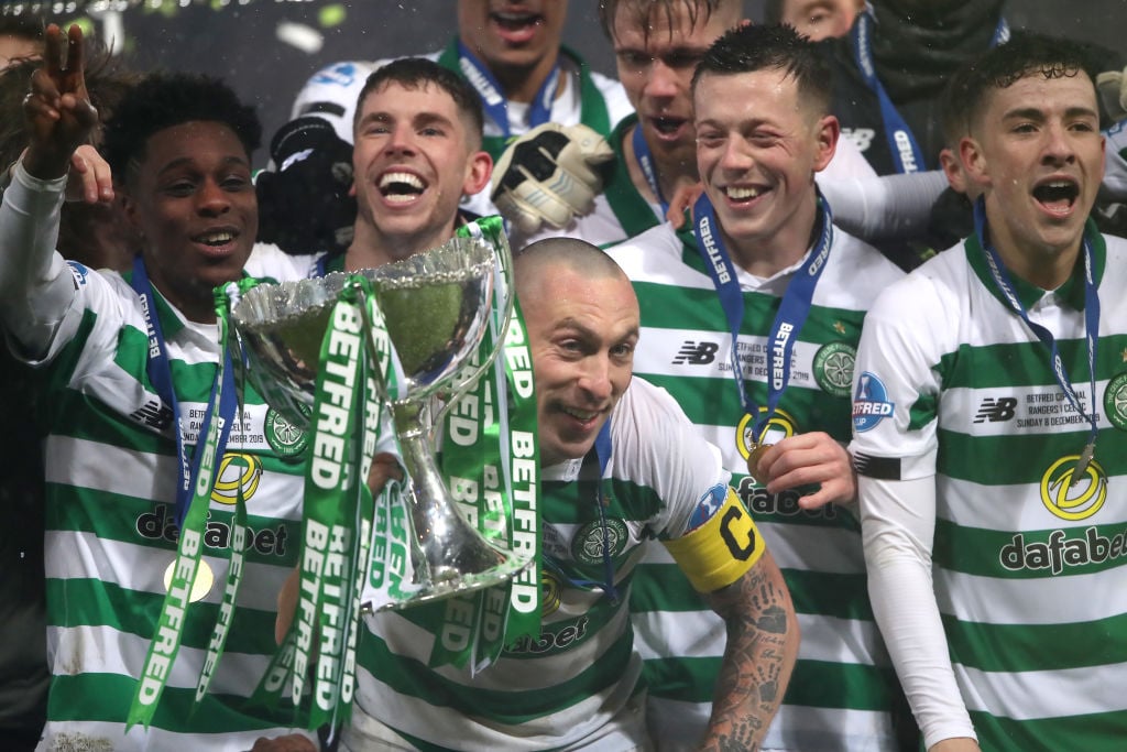 Moussa Dembele can't stop laughing after Celtic beat Rangers in cup final