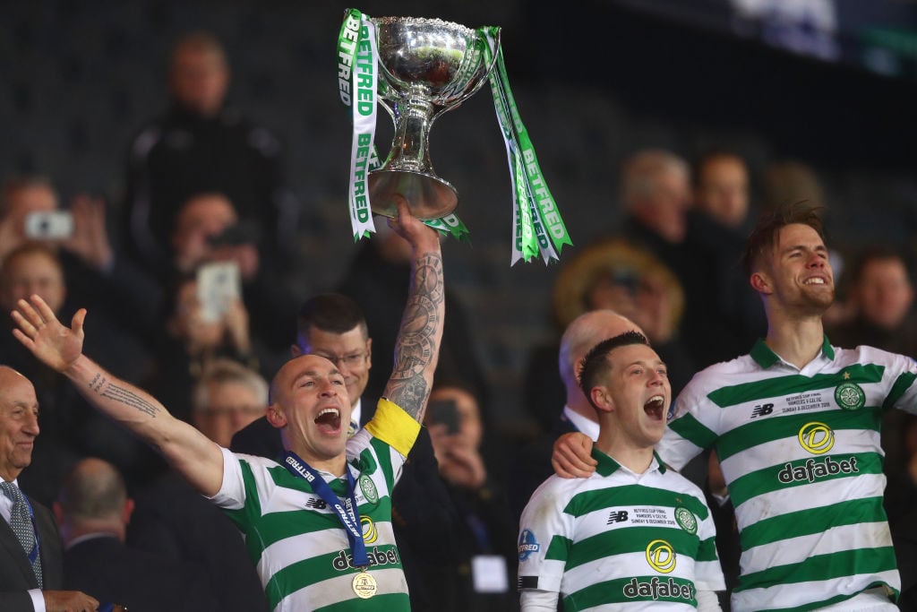 Celtic celebrate Hampden win v Rangers