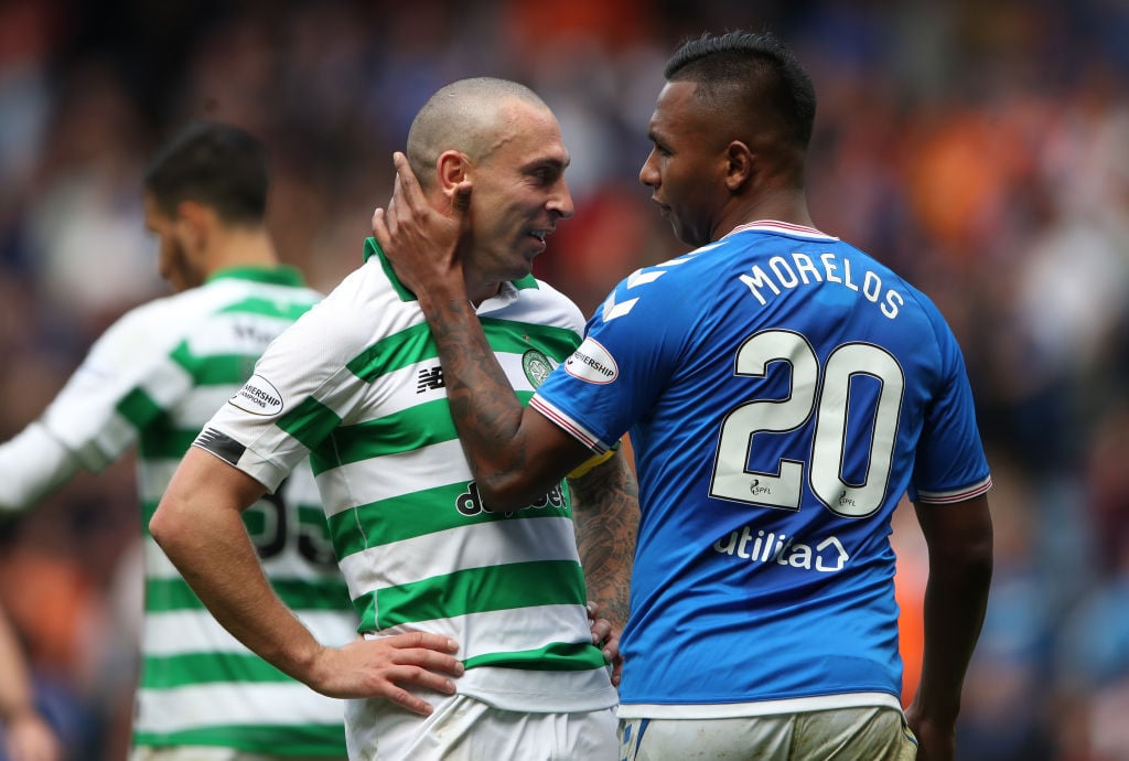 Celtic captain Scott Brown and Rangers striker Alfredo Morelos