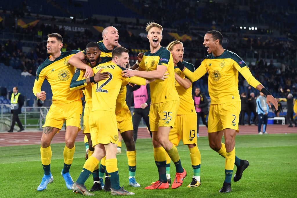 Celtic celebrate win over Lazio