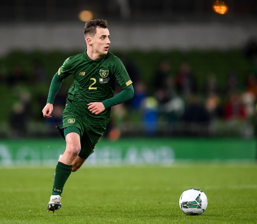 Lee O'Connor playing for Ireland