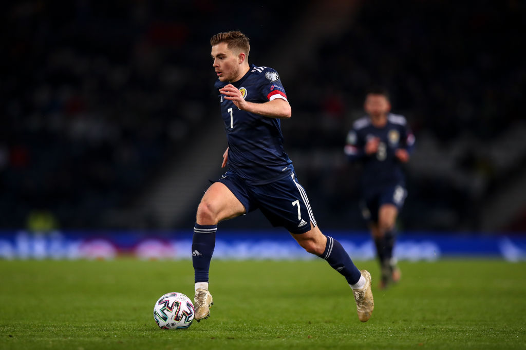 Celtic winger James Forrest in action for Scotland