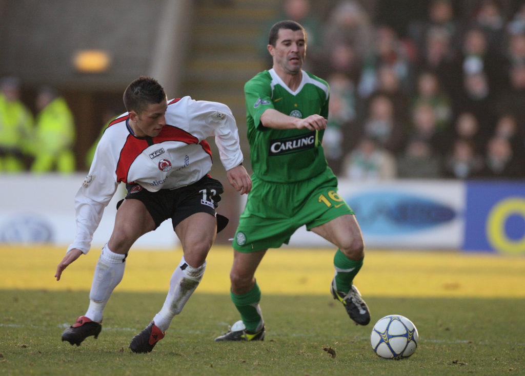 Former Celtic midfielder Roy Keane during a Scottish Cup clash against Clyde