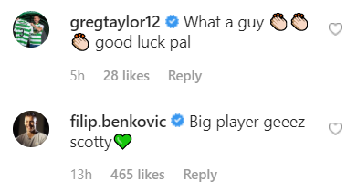 Greg Taylor and Filip Benkovic pay tribute to Scott Sinclair