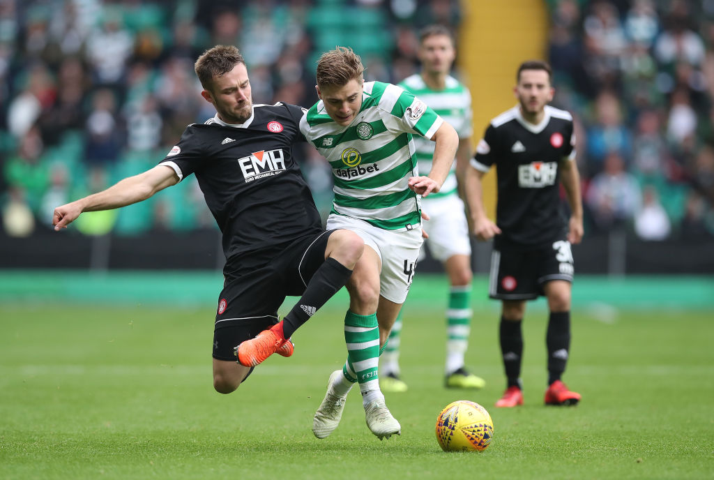 Celtic winger James Forrest v Hamilton