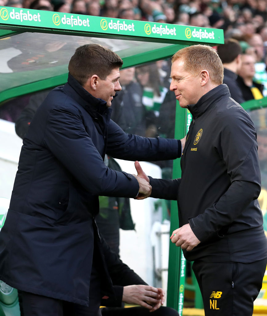 Celtic manager Neil Lennon and Rangers boss Steven Gerrard