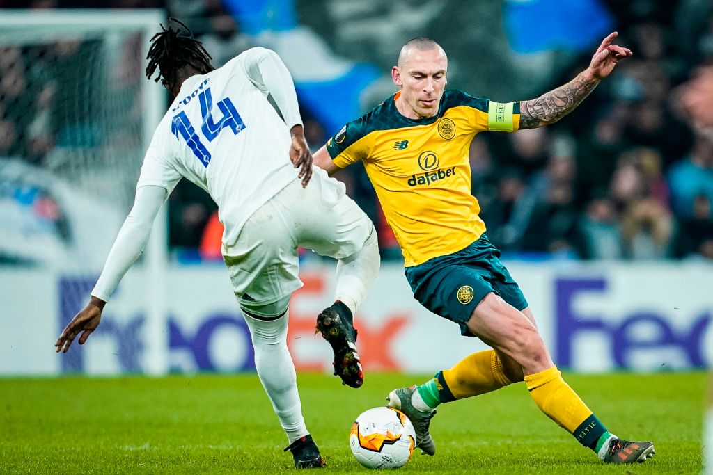Celtic captain Scott Brown in action vs Copenhagen