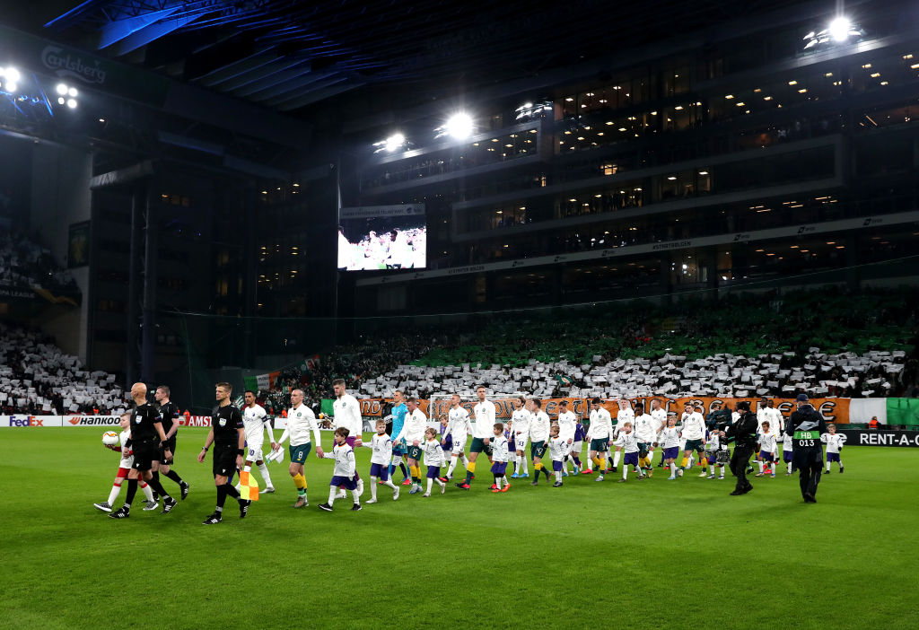 The Celtic support were colourful and noisy