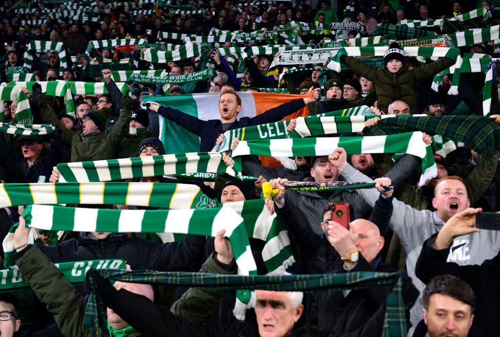 The Celtic support prior to kick-off