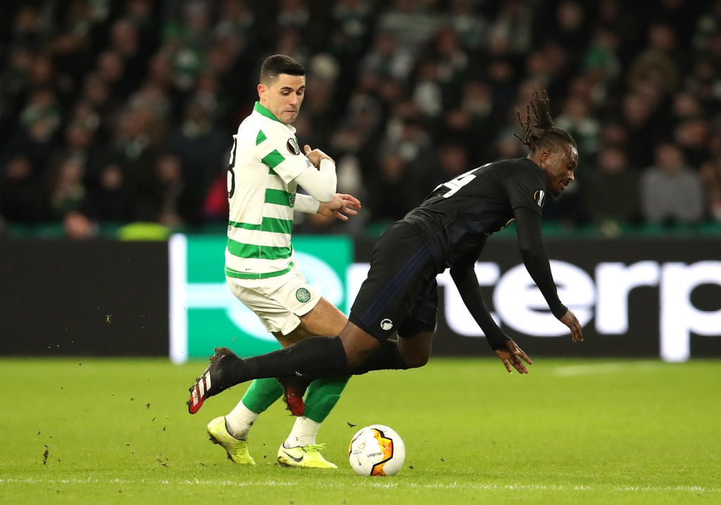 Tom Rogic in action for Celtic against Copenhagen