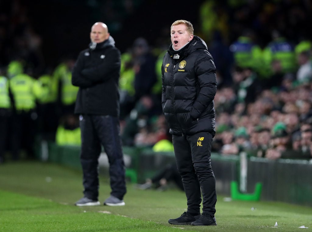 Celtic manager Neil Lennon on the touchline vs Copenhagen