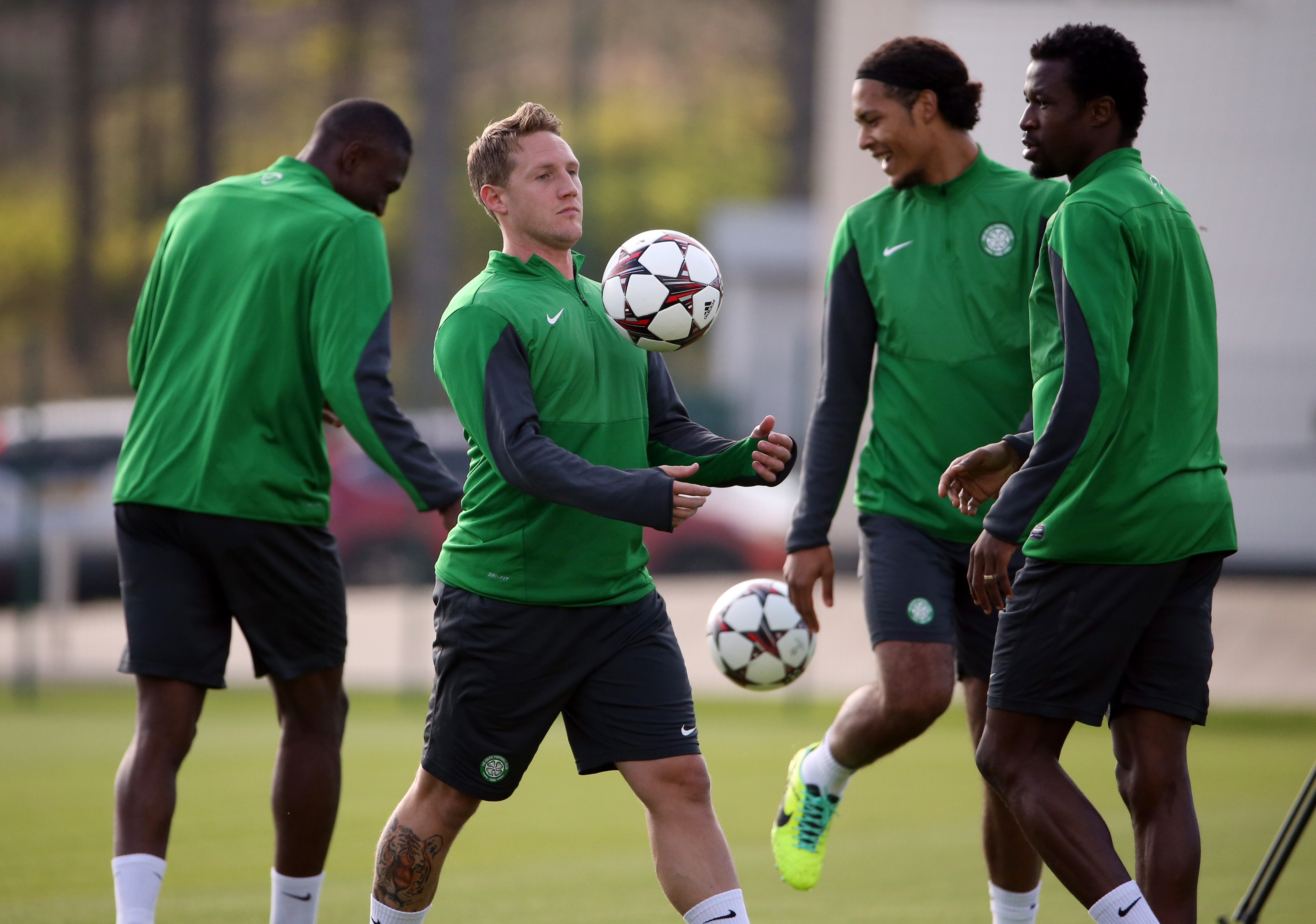 Kris Commons in happier training days at Celtic