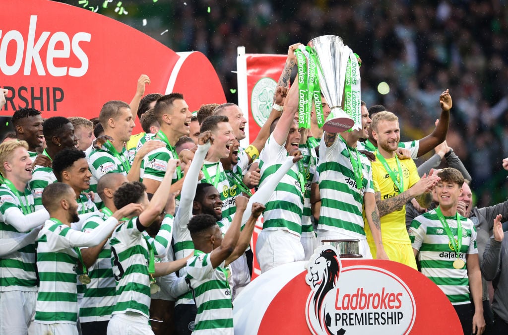 Celtic celebrate a league title win