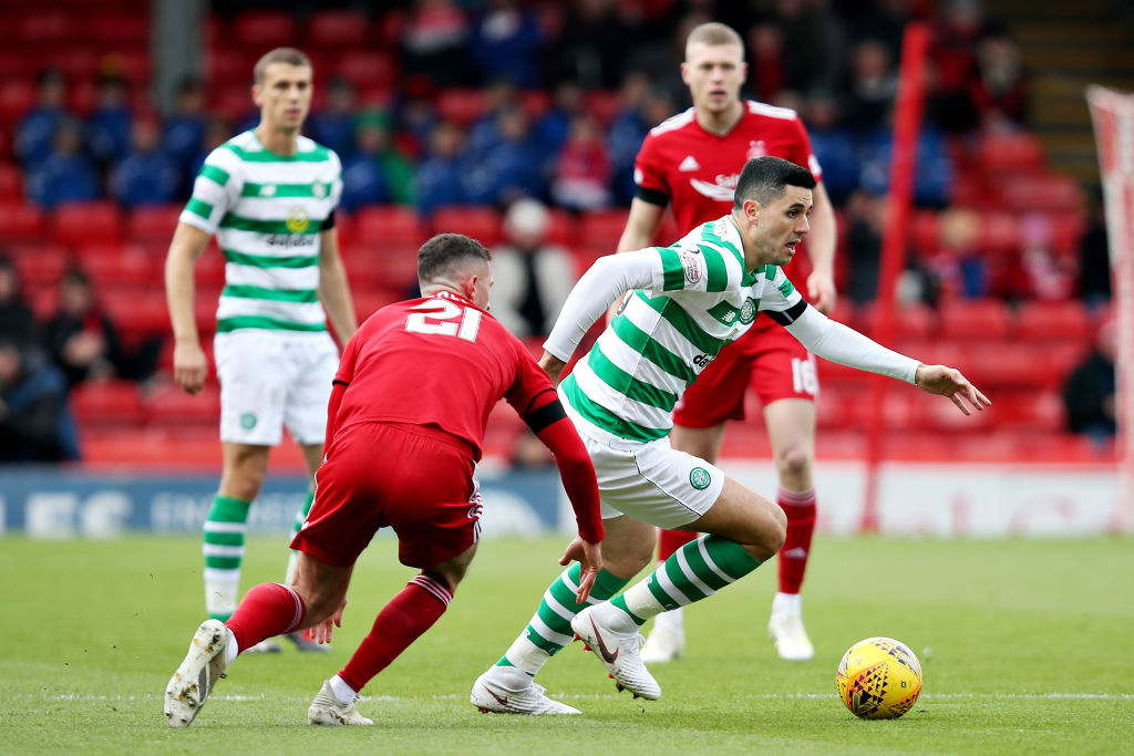 Celtic in action against Aberdeen