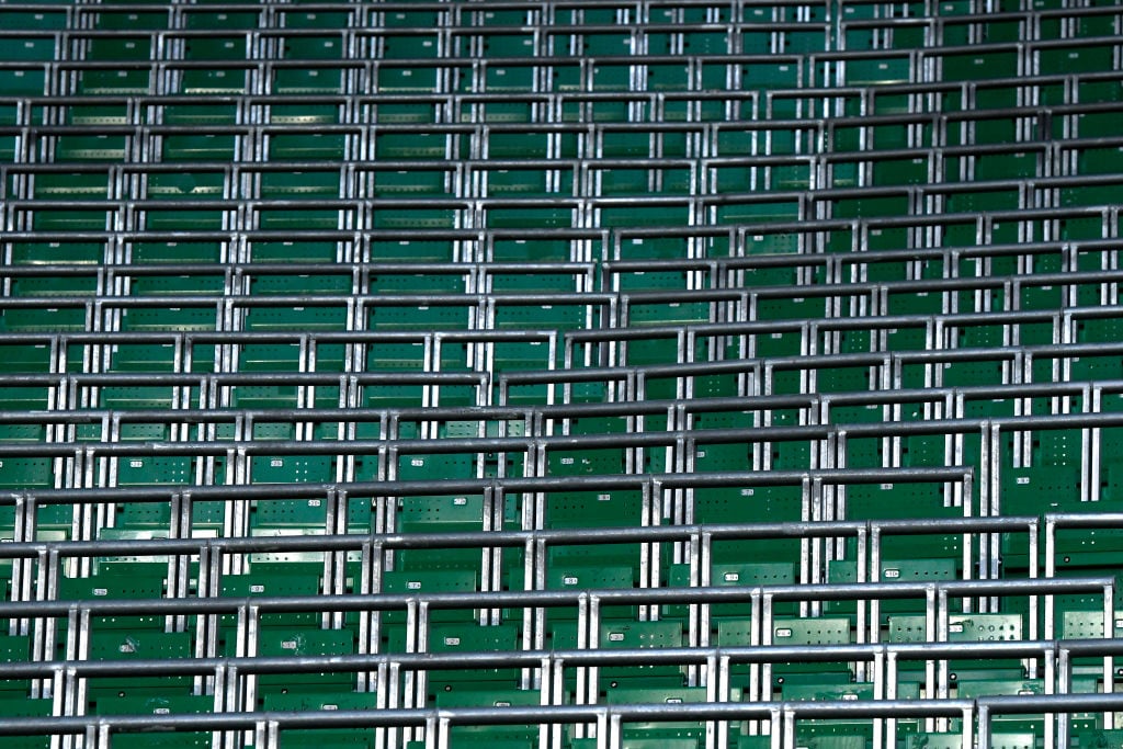 The safe standing area at Celtic Park