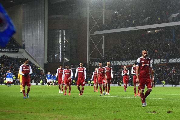The Ibrox surface looked terrible against Braga