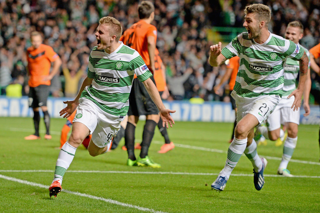 James Forrest celebrates in style