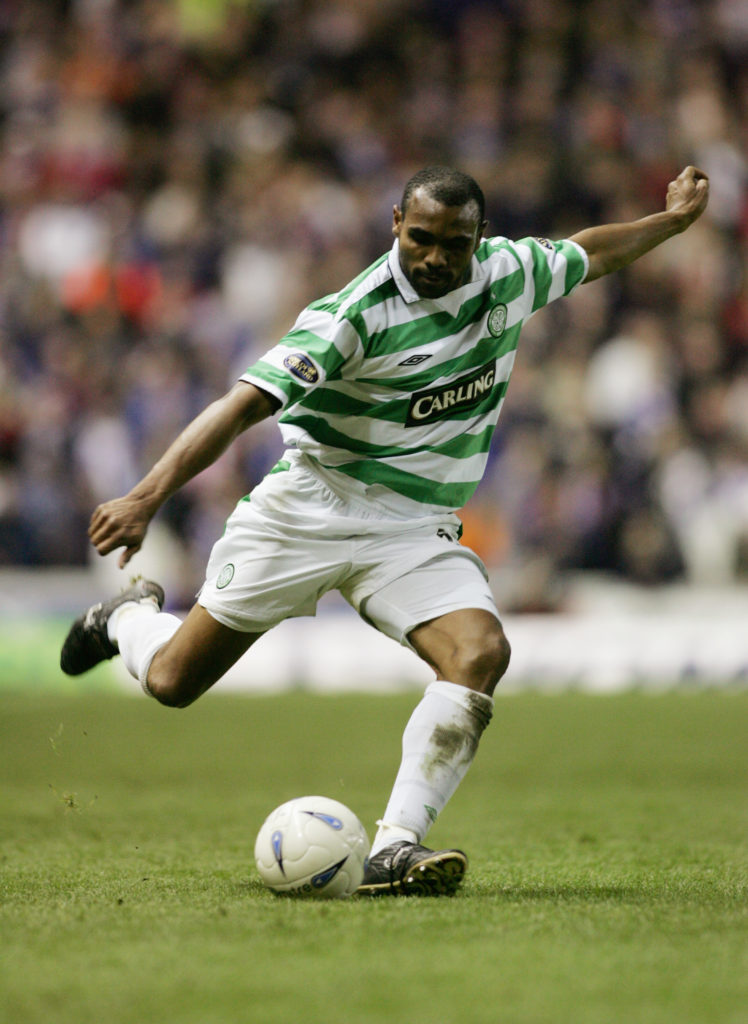 Didier Agathe in action for Celtic