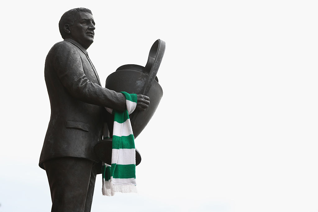 The statue of Jock Stein outside Celtic Park