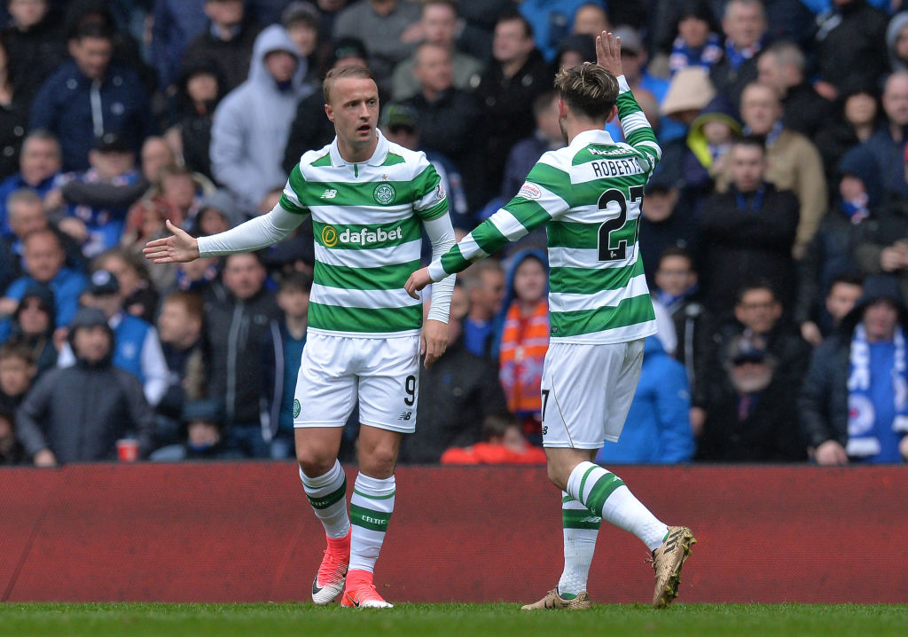 Griffiths celebrates at Ibrox