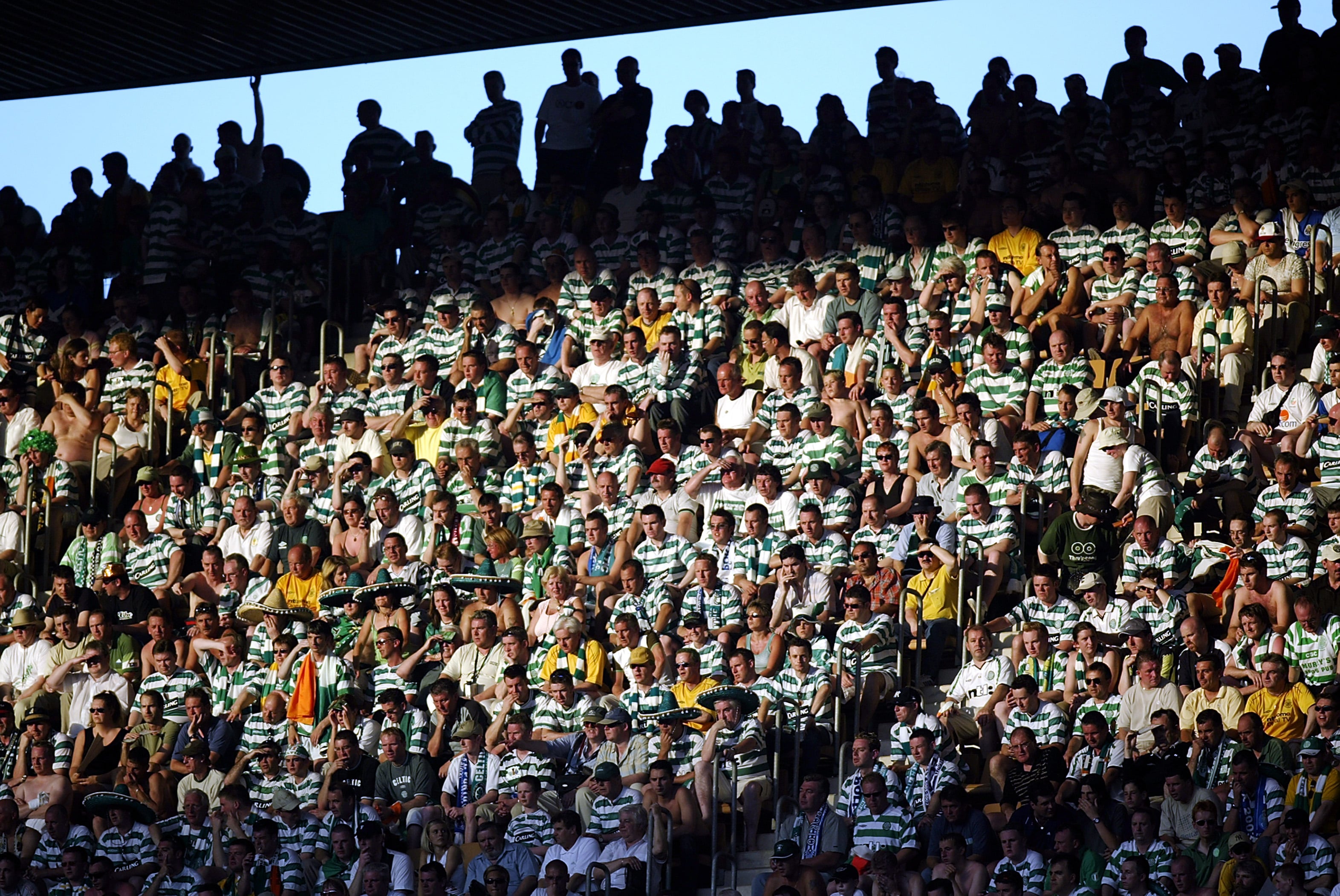 Celtic fans at the 2003 UEFA Cup Final