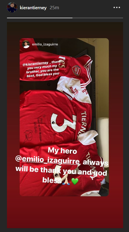 Tierney and Izaguirre interacted on Instagram