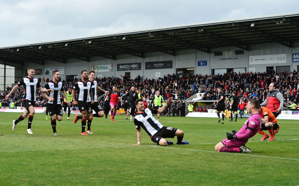 Vaclav Hladky celebrates winning a St Mirren penalty shoot-out