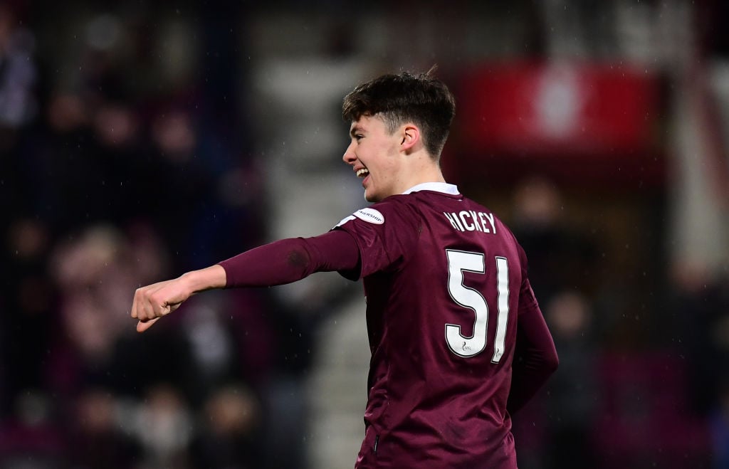 Hearts youngster Aaron Hickey