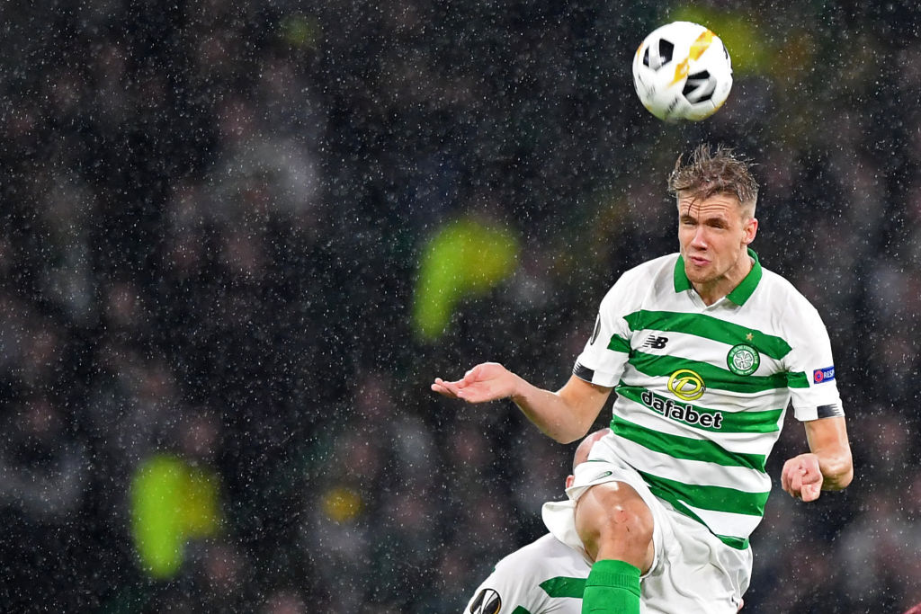 Ajer wins a header