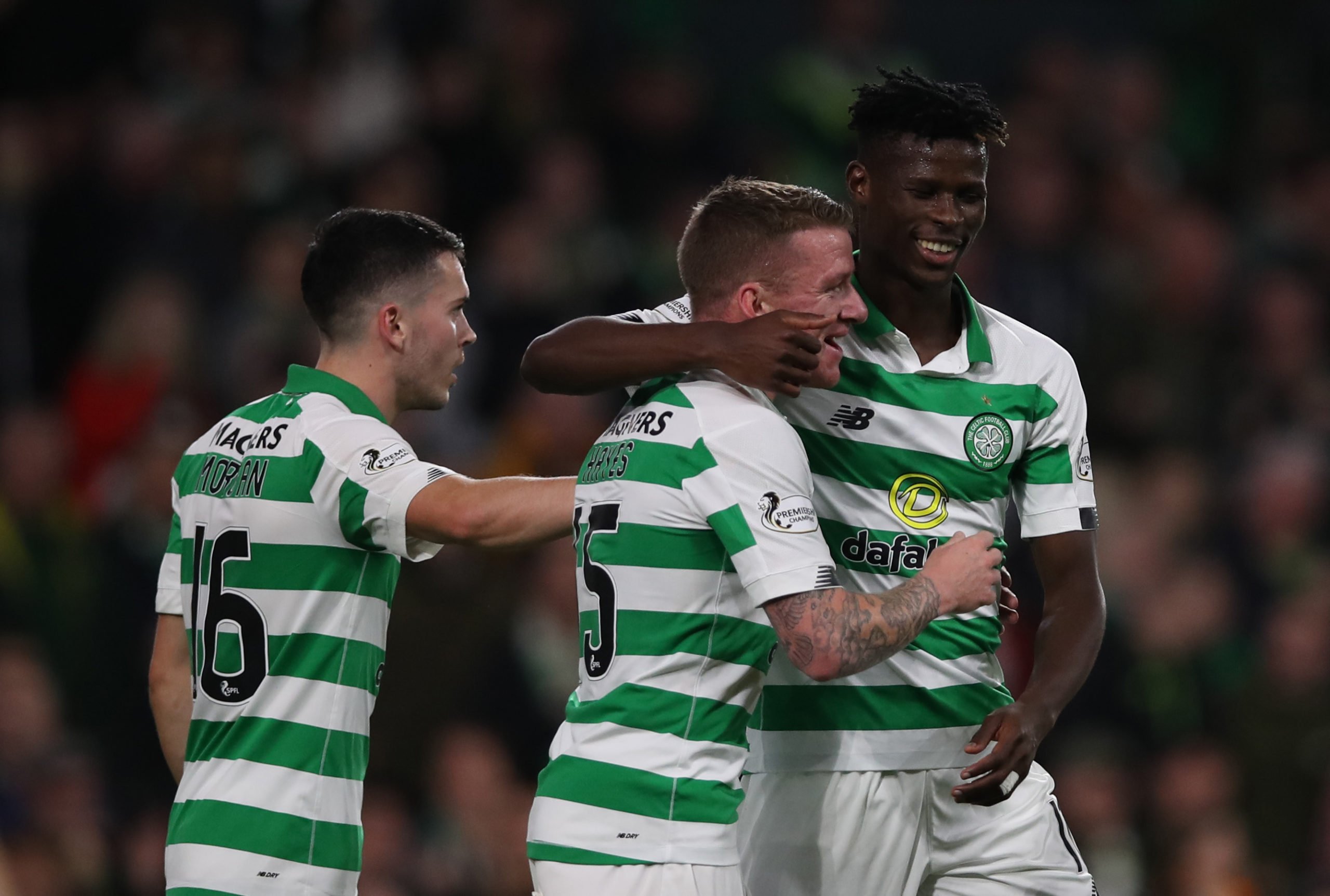 Celtic striker Vakoun Bayo celebrates a goal