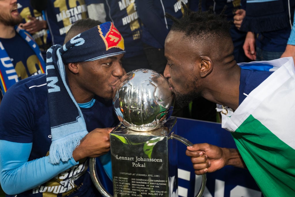 Djurgardens celebrate the Allsvenskan title