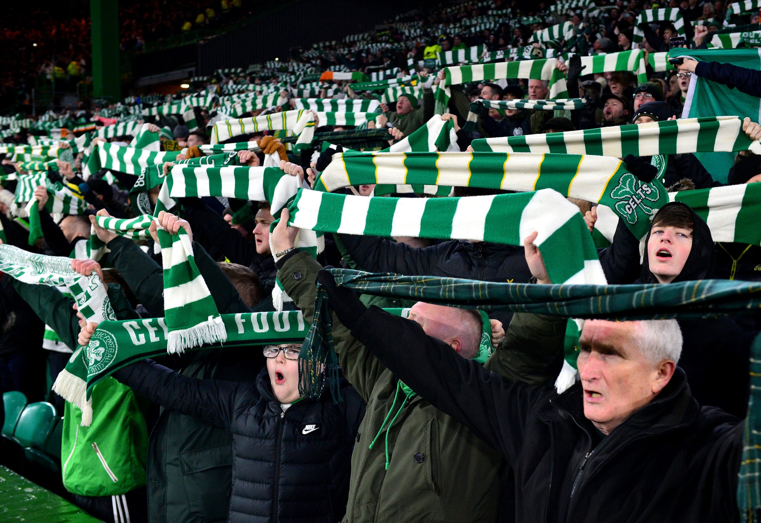 The Celtic support in full voice
