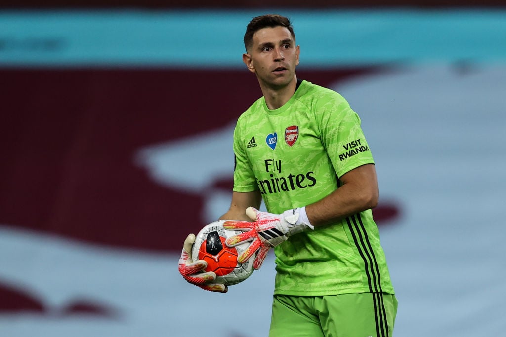 Arsenal keeper Martinez in action