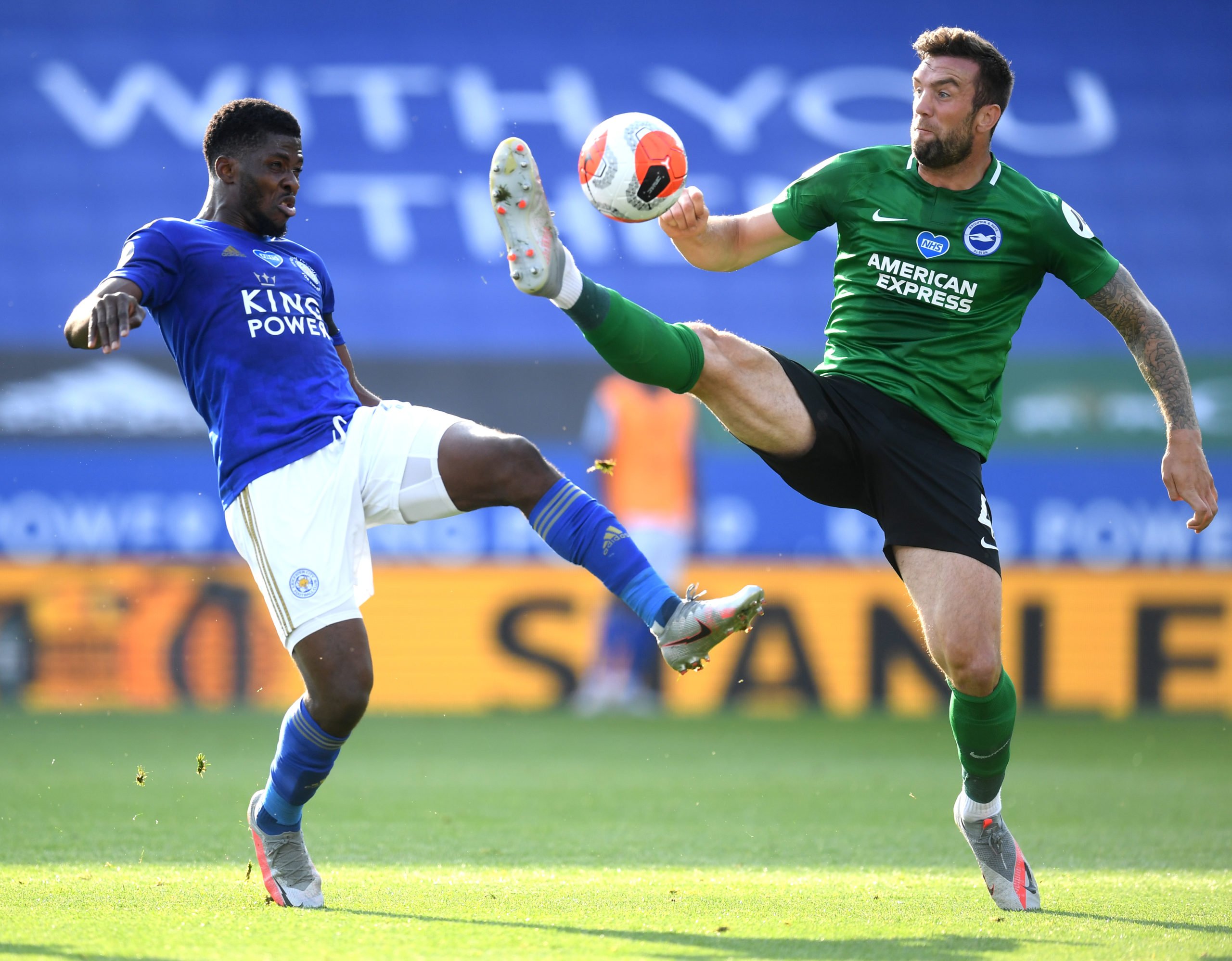 Shane Duffy in action vs Leicester City