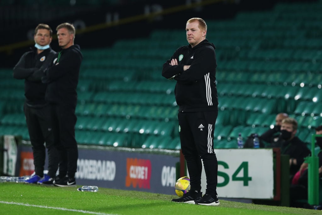 Neil Lennon watching his record-breakers last night