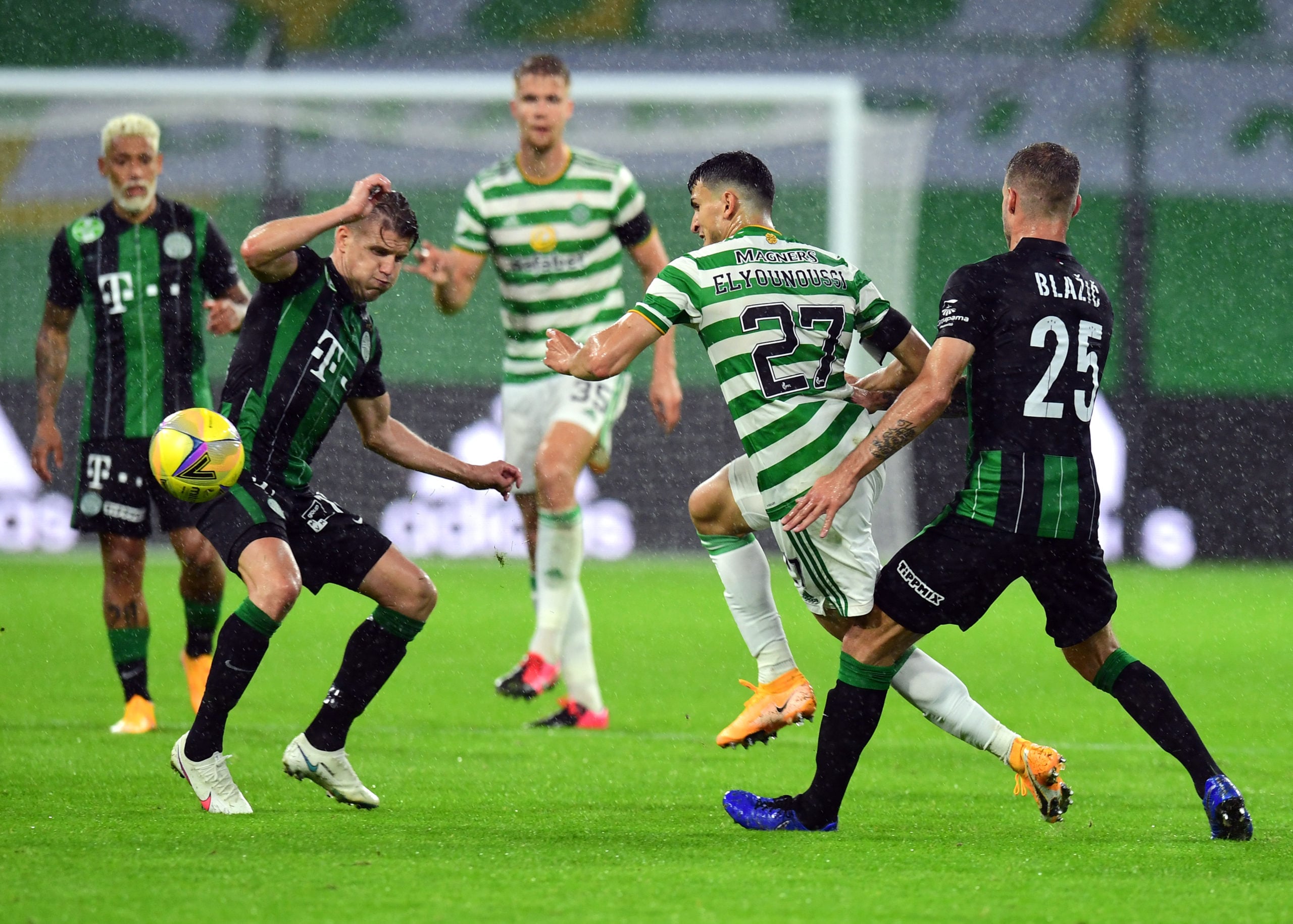 Celtic in action during the loss to Ferencvaros