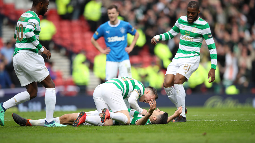 Rogic on the floor at Hampden