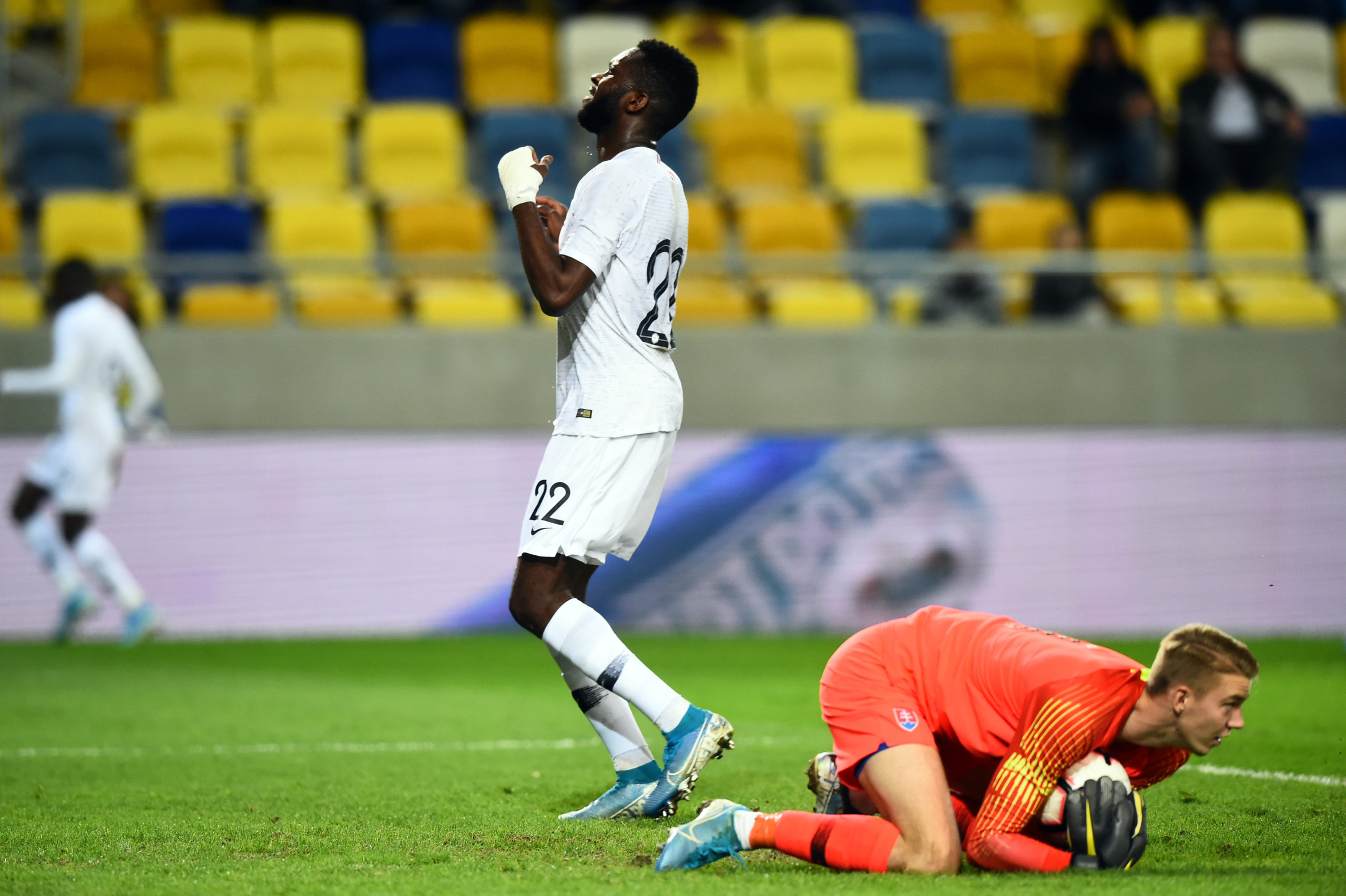 Odsonne Edouard coming close for the French under 21 side