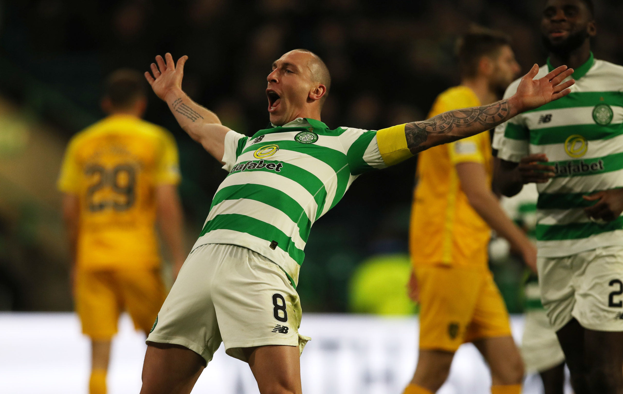 Scott Brown celebrates against Livingston last season