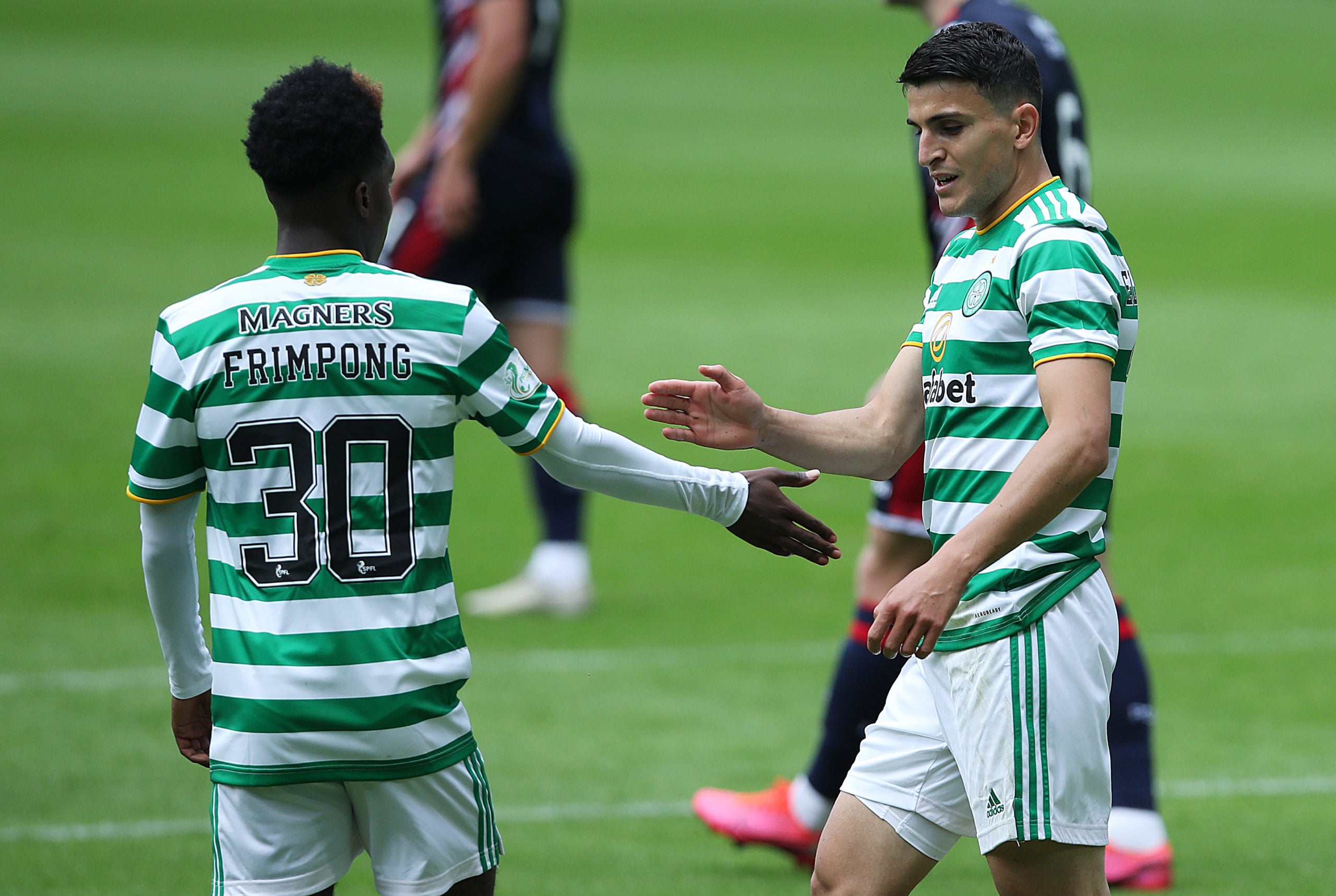 Mohamed Elyounoussi celebrates a Celtic goal