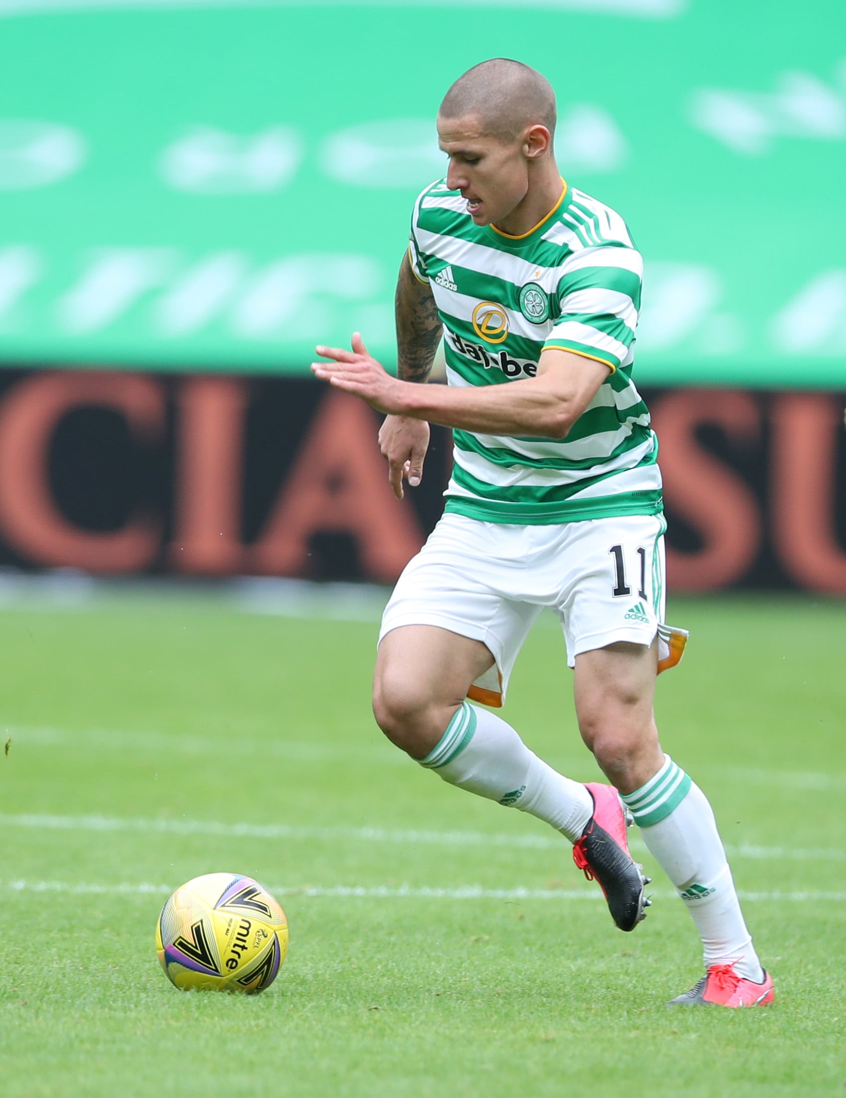 Patryk Klimala in action for Celtic